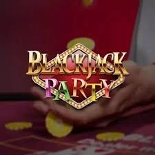 Blackjack Party slot logo by Evolution at National Casino