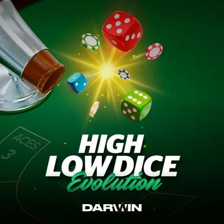 High Low Dice Evolution casino game by Darwin Gaming – featured logo at National Casino