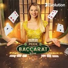Live Dealer logo of Peek Baccarat from Evolution at National Casino